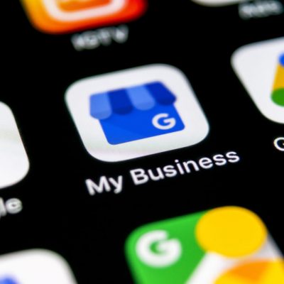 Sankt-Petersburg, Russia, September 30 2018: Google My Business application icon on Apple iPhone X screen close-up. Google My Business icon. Google My business application. Social media network